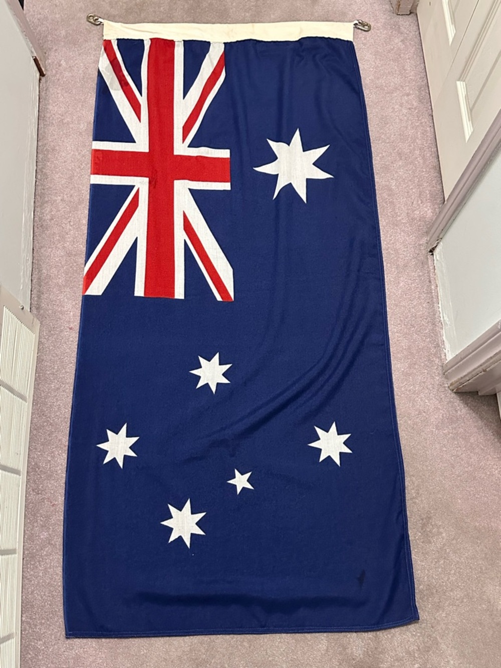 Vintage Australian Flag Evan Evans Melbourne 56x25” Canvas Banner